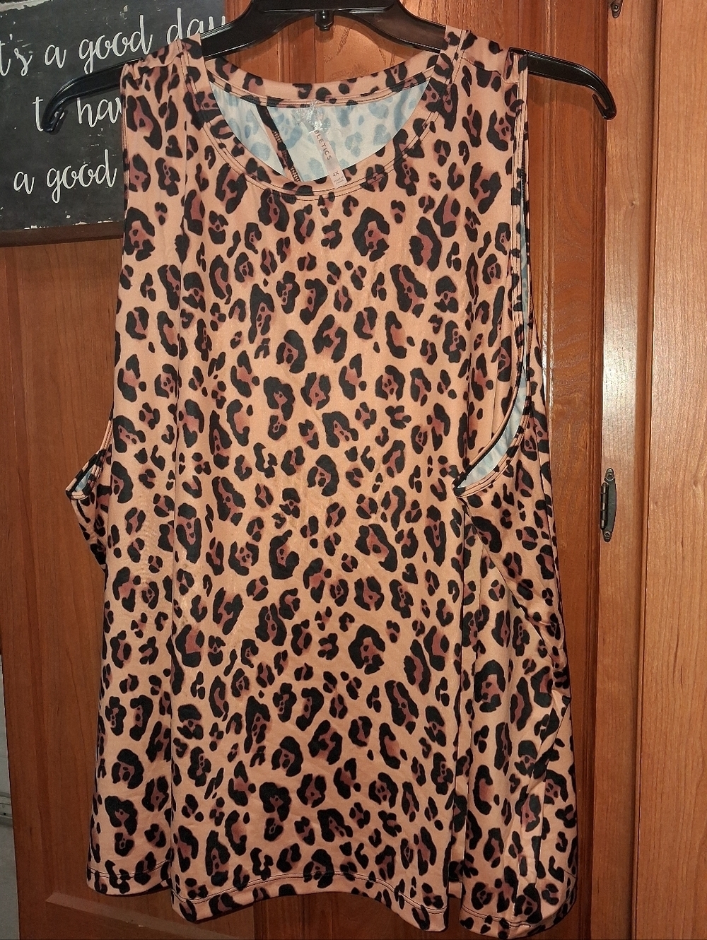 Fabletic Sleeveless Leopard Print Faux Wrap Tank Top In A Womens 4XL.NWOT